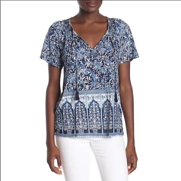 NWT Lucky Brand Floral Paisley Boho Top - Picture 1 of 11